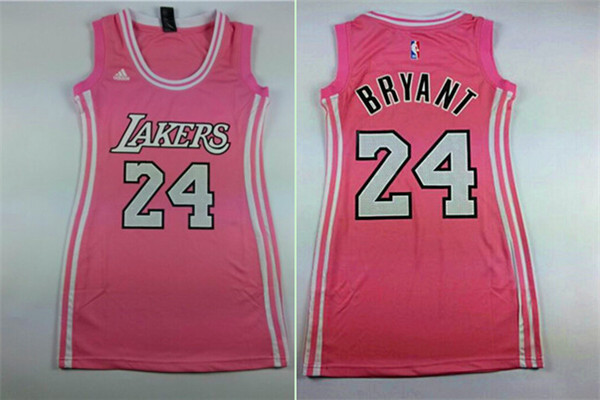 NBA Los Angeles Lakers #24 Bryant Pink Women Jersey Dress