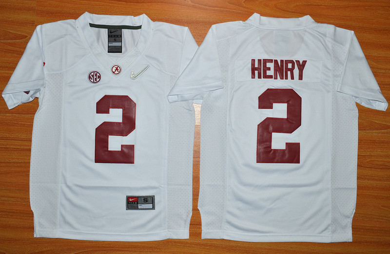 2015 Youth Alabama Crimson Tide Derrick Henry 2 Diamond Quest College Football Limited Jerseys - White 