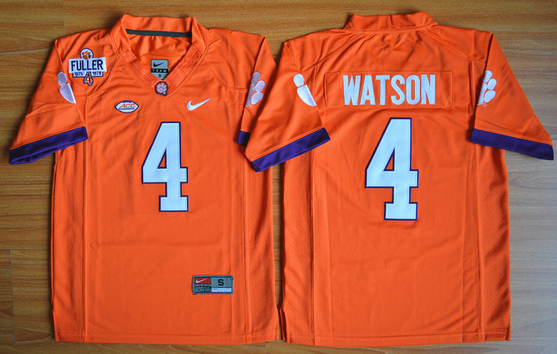 2015 Youth Clemson Tigers DeShaun Watson 4 College Football Jersey - Orange 