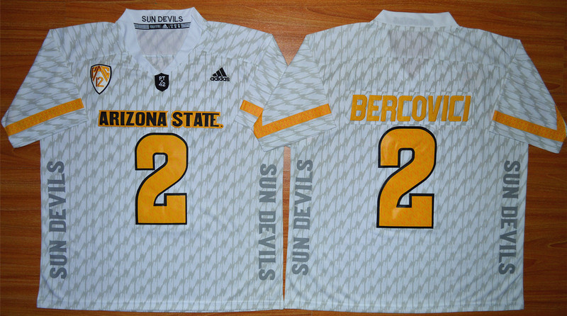 Arizona State Sun Devils Mike Bercovici 2 Desert Ice NCAA Football Jersey - White 