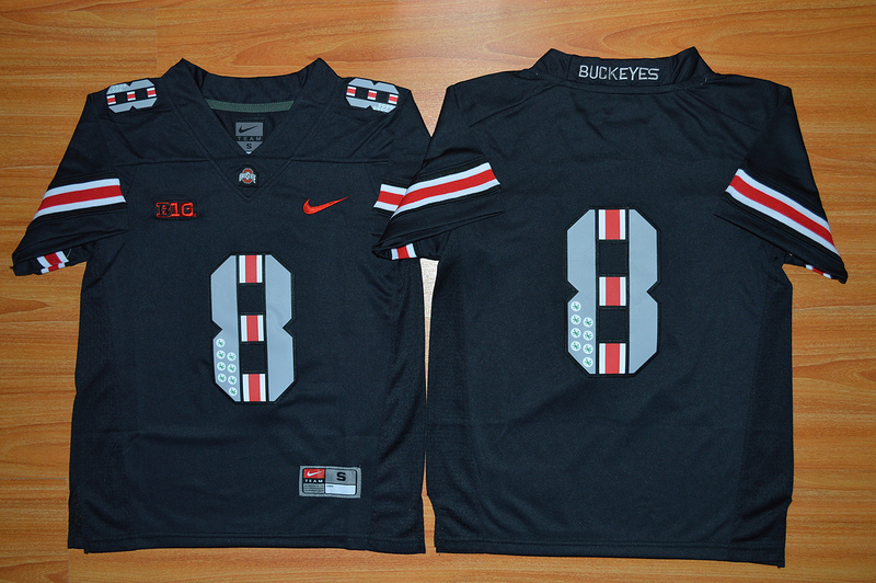 2015 Youth Ohio State Buckeyes 8th Championship Commemorative NCAA Football Jersey - Blackout 