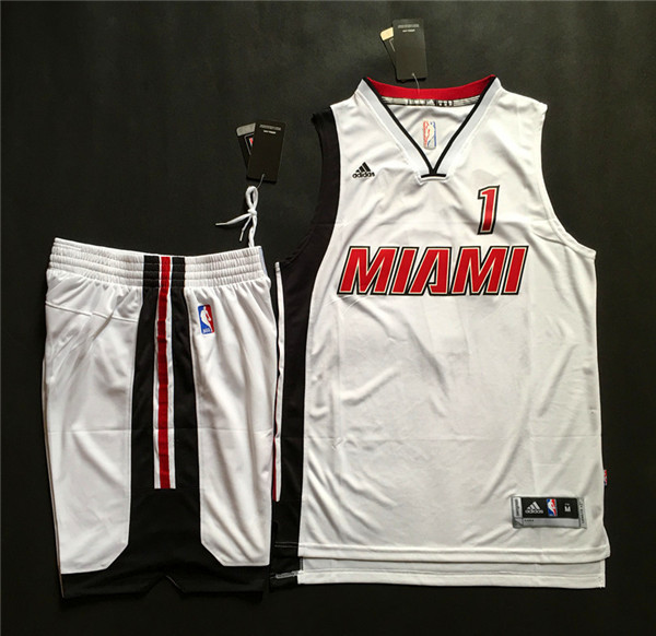 NBA Miami Heat #1 Bosh White New Jersey Suit