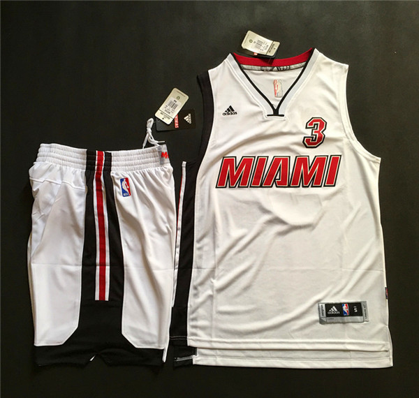 NBA Miami Heat #3 Wade White New Jersey Suit