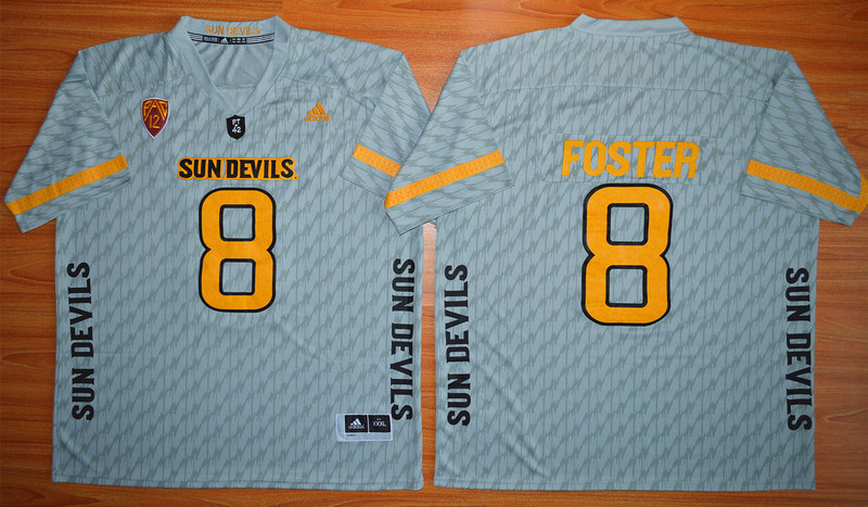 Arizona State Sun Devils D.J. Foster 8 Desert Fuel NCAA Football Jersey - Grey 