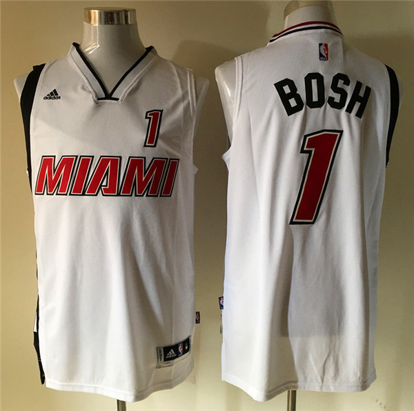 NBA Miami Heat #1 Bosh White New Jersey