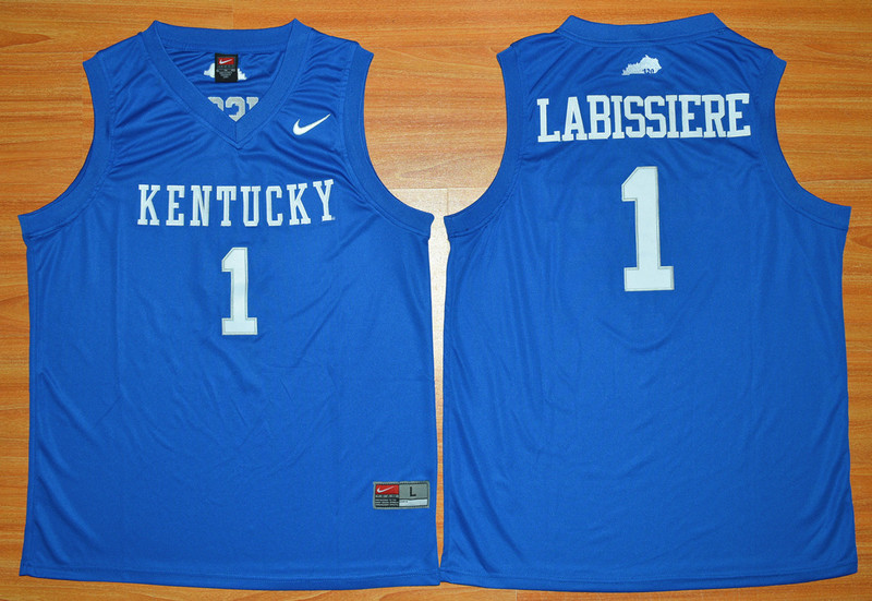 2016 Kentucky Wildcats Skal Labissiere 1 NCAA Baketball Jersey - Blue 