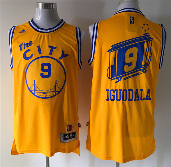 NBA Golden State Warriors #9 Iguodala Yellow Game Jersey