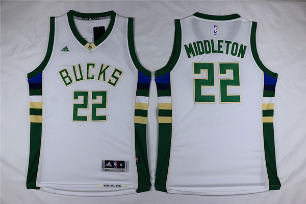 NBA Milwaukee Bucks #22 Middleton White Jersey
