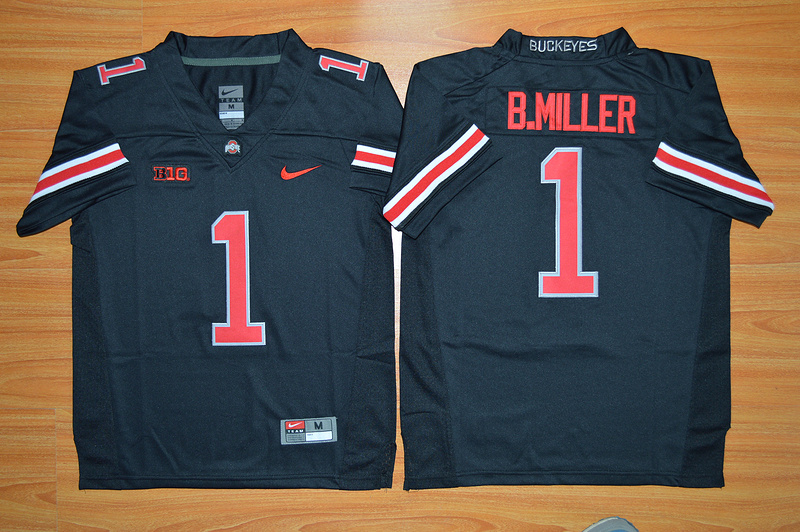 2015 Youth Ohio State Buckeyes Braxton Miller 1 NCAA Football Jersey - Blackout 