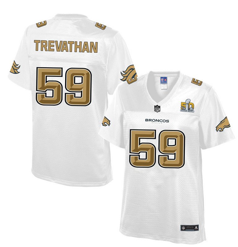 Women Denver Broncos #59 Trevathan Pro Line White Super Bowl 50 Fashion Jersey