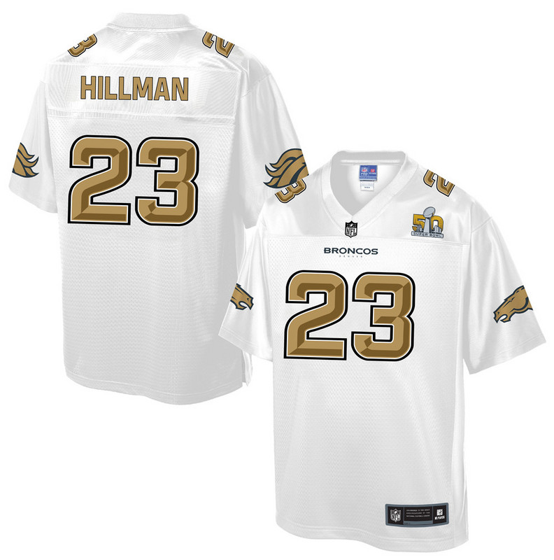 Youth Denver Broncos #23 Hillman Pro Line White Super Bowl 50 Fashion Jersey