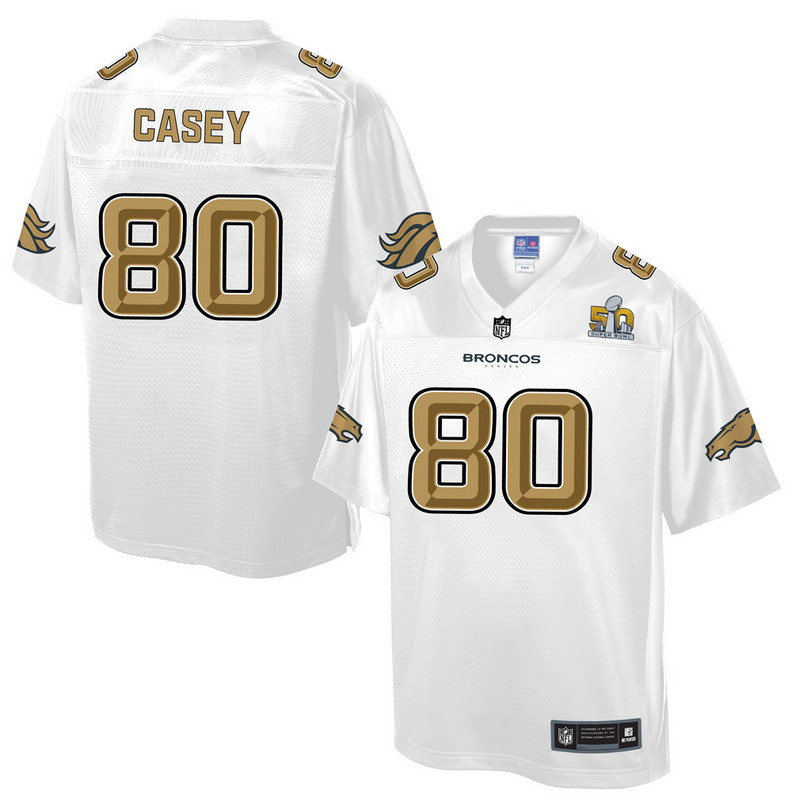 Youth Denver Broncos #80 Casey Pro Line White Super Bowl 50 Fashion Jersey
