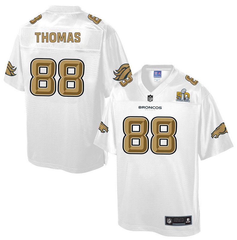 Youth Denver Broncos #88 Thomas Pro Line White Super Bowl 50 Fashion Jersey