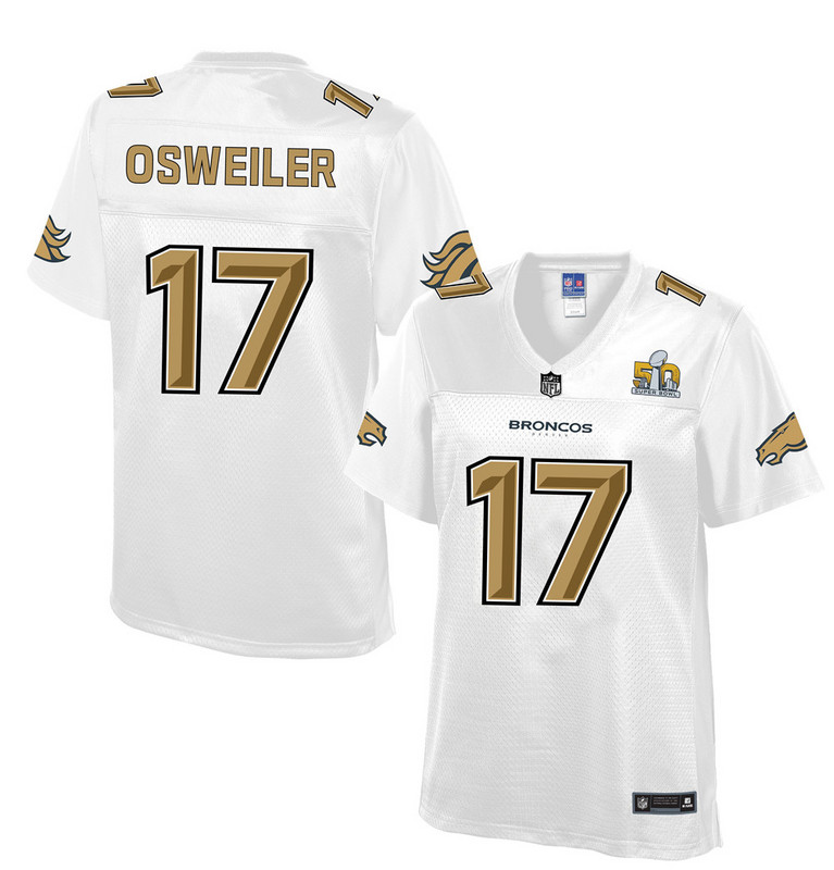 Women Denver Broncos #17 Osweiler Pro Line White Super Bowl 50 Fashion Jersey