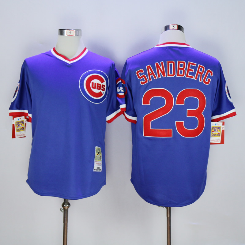 MLB Chicago Cubs #23 Sandberg Blue Pullover Jersey