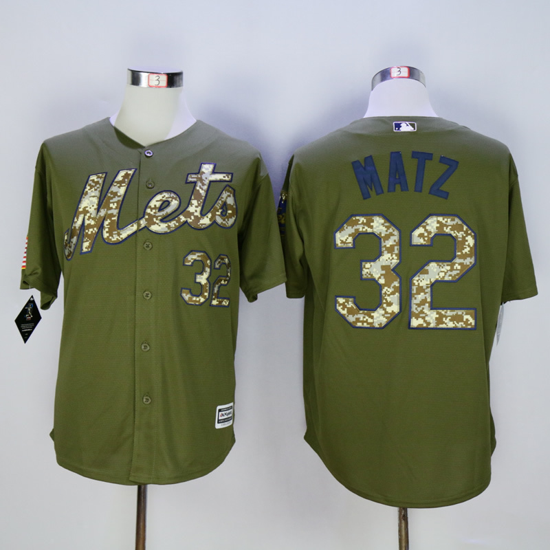 MLB New York Mets #32 Matz Salute To Service Green Jersey