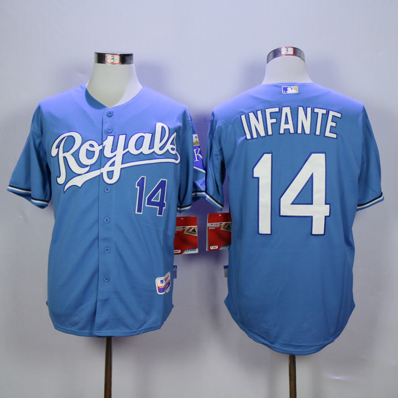 MLB Kansas City Royals #14 Infante L.Blue Jersey