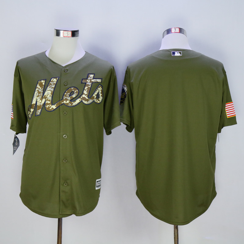 MLB New York Mets Blank Salute To Service Green Jersey