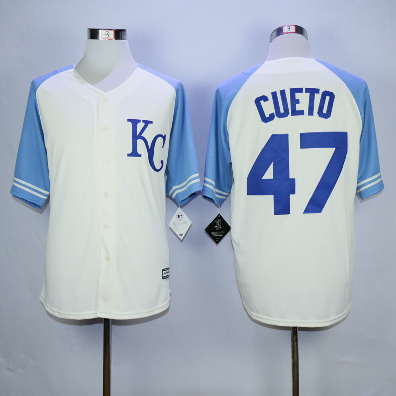 MLB Exclusive Kansas City Royals #47 Cueto White Vintage Jersey