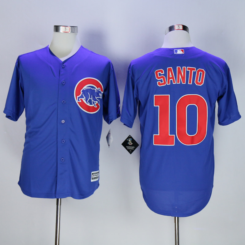 MLB Chicago Cubs #10 Ron Santo Blue Jersey