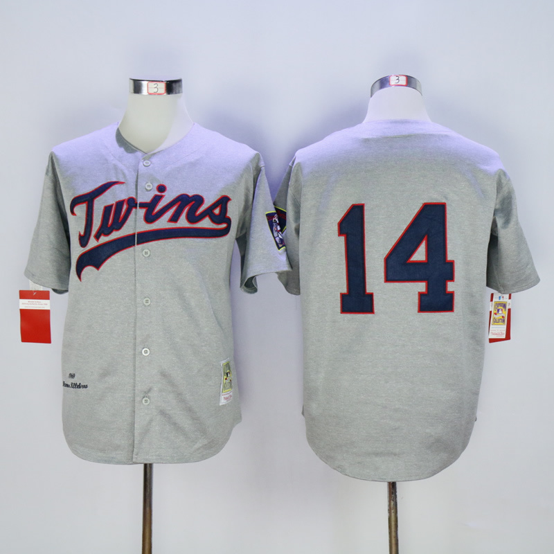 MLB Minnesota Twins #14 Kent Hrbek Throwback Grey 1969 Jersey