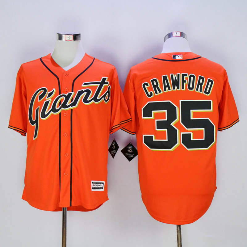 MLB San Francisco Giants #35 Crawford Orange Jersey