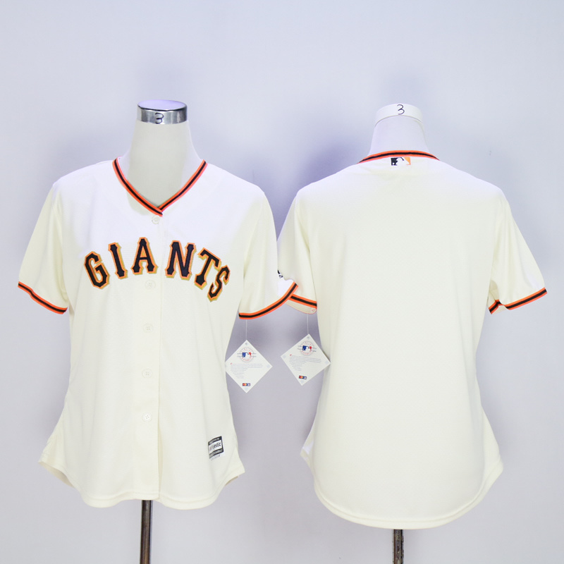 MLB San Francisco Giants Blank Cream Women Jersey