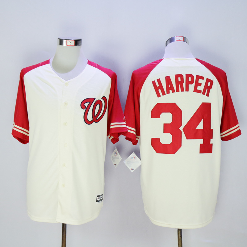 MLB Washington Nationals #34 Harper White 2015 Jersey