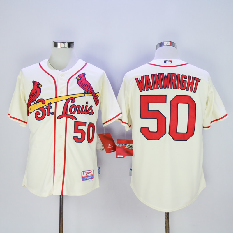 MLB St.Louis Cardinals #50 Wainwright Cream New Jersey