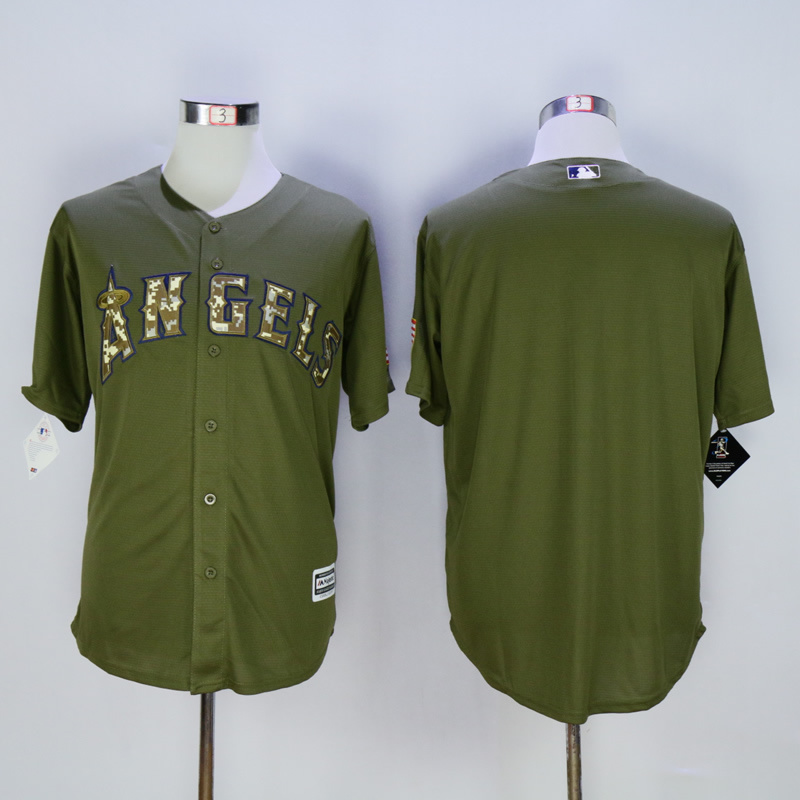 MLB Los Angeles Angels Blank Salute To Service Green Jersey