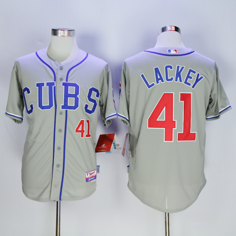 MLB Chicago Cubs #41 Lackey Grey New Jersey