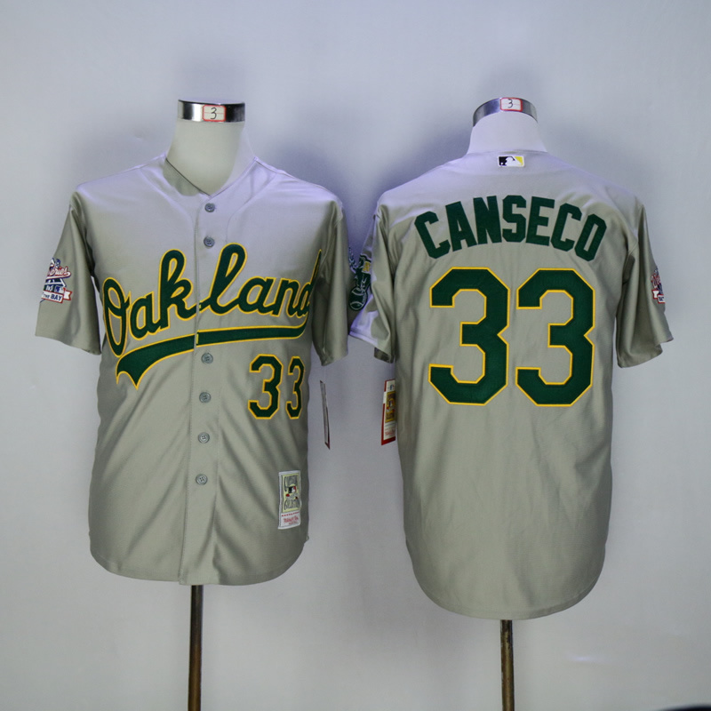 MLB Oakland Athletics #33 Canseco Grey Throwback Jersey
