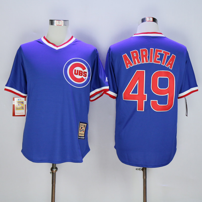 MLB Chicago cubs #49 Arrieta Blue Pullover Jersey