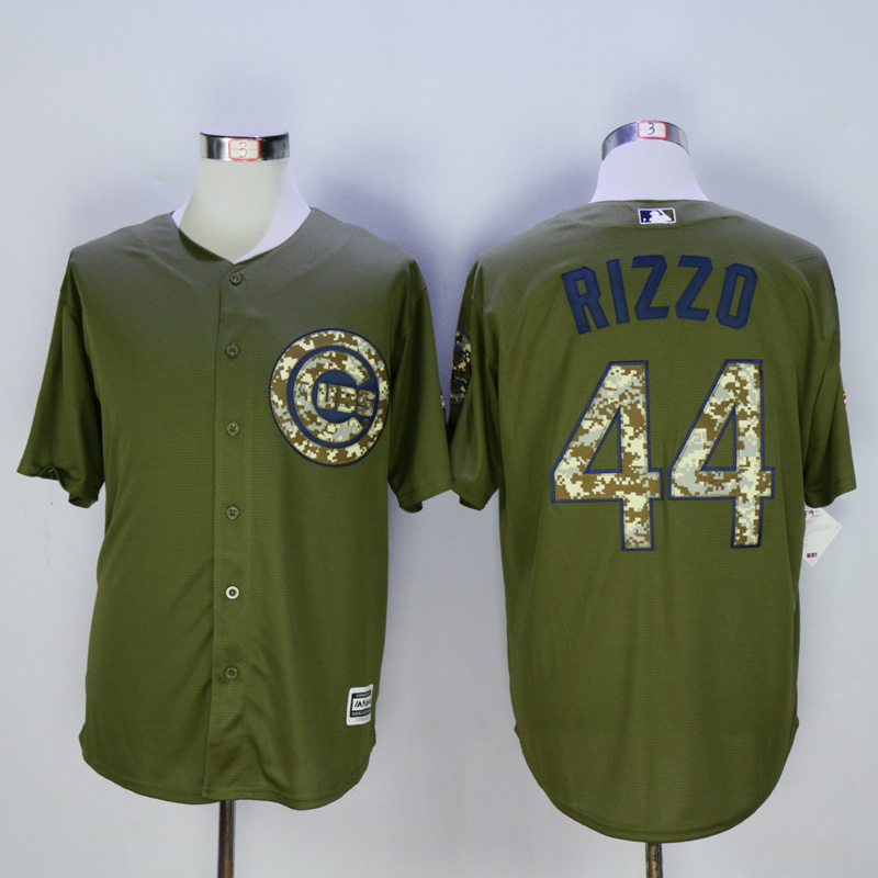 MLB Chicago Cubs #44 Rizzo Salute To Service Green Jersey