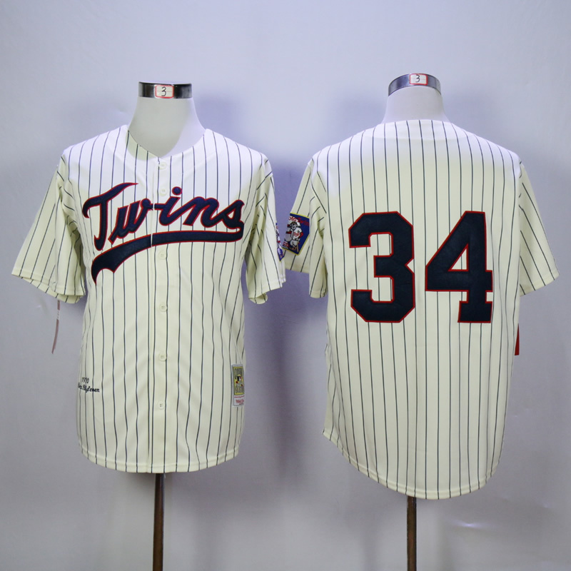 MLB Minnesota Twins #34 Kirby Puckett Cream Jersey
