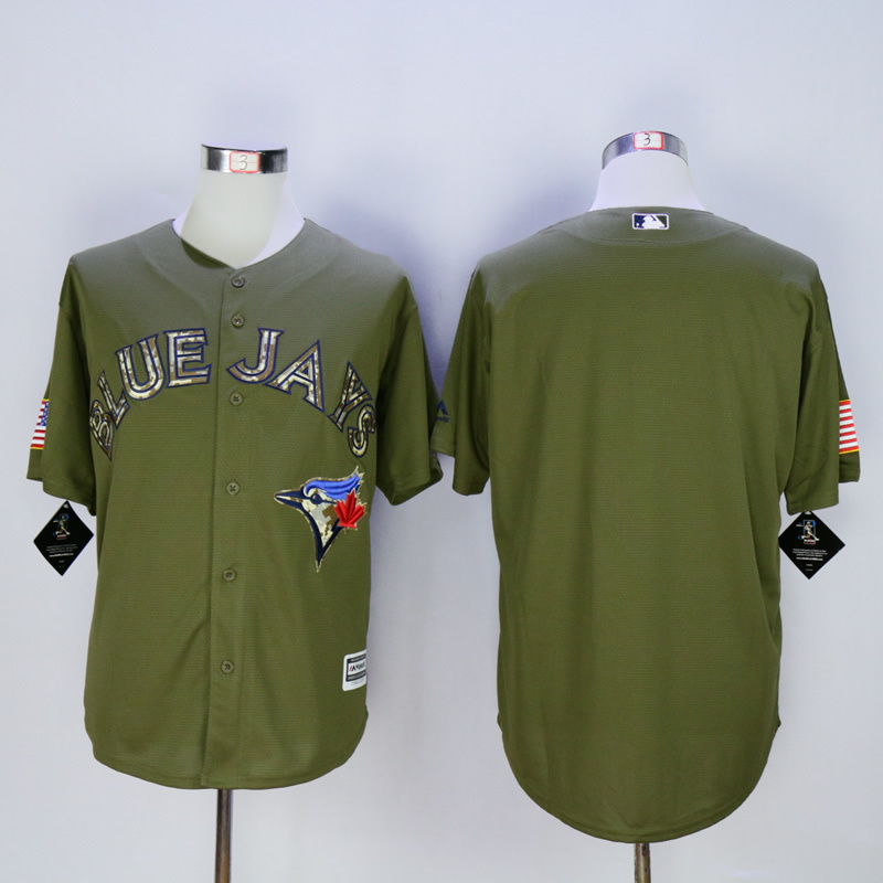 MLB Toronto Blue Jays Blank Salute To Service Green Jersey