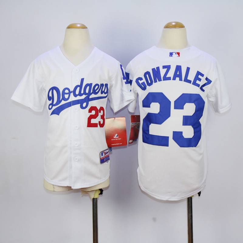 MLB Los Angeles Dodgers #23 Gonzalez Youth Jersey White