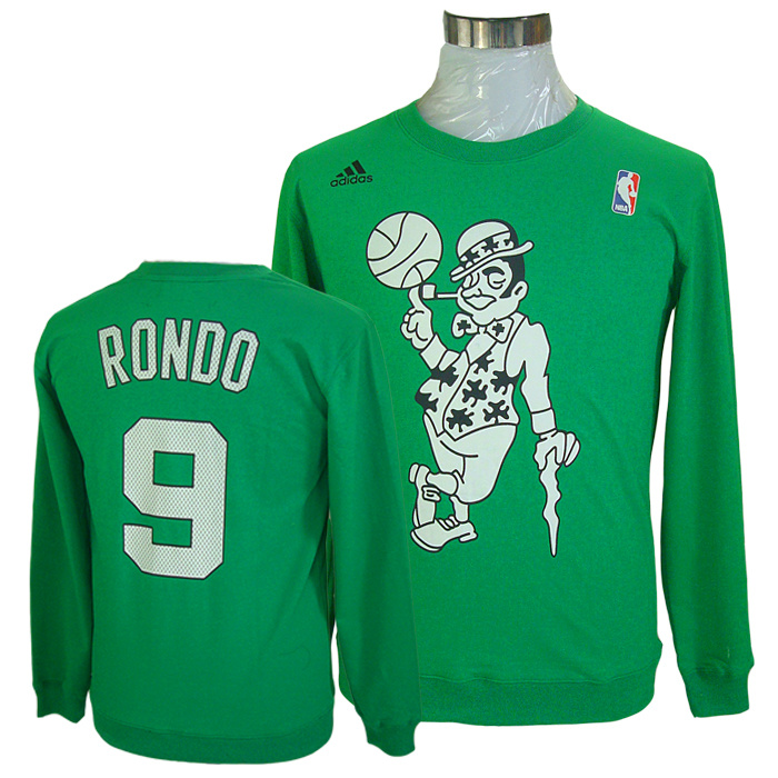 NBA Boston Celtics #9 Rondo Green Long-Sleeve T-Shirt