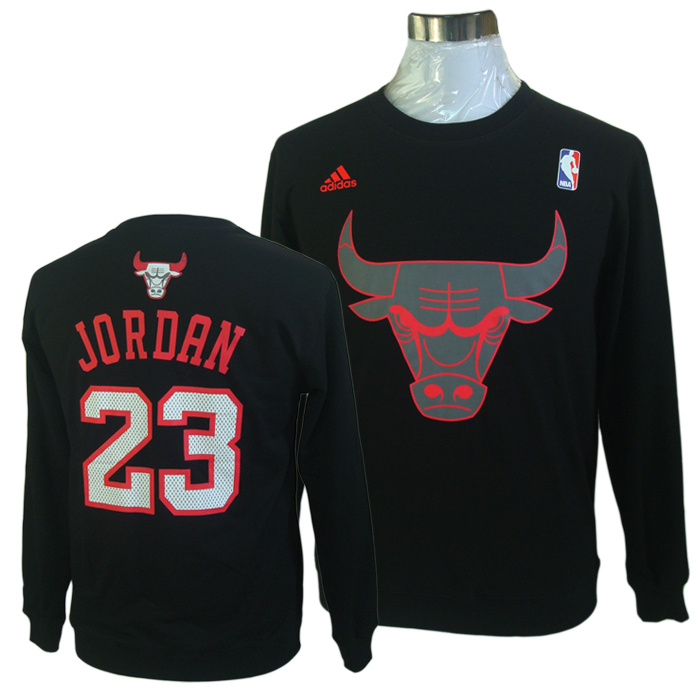 NBA Chicago Bulls #23 Jordan Black Long-Sleeve T-Shirt