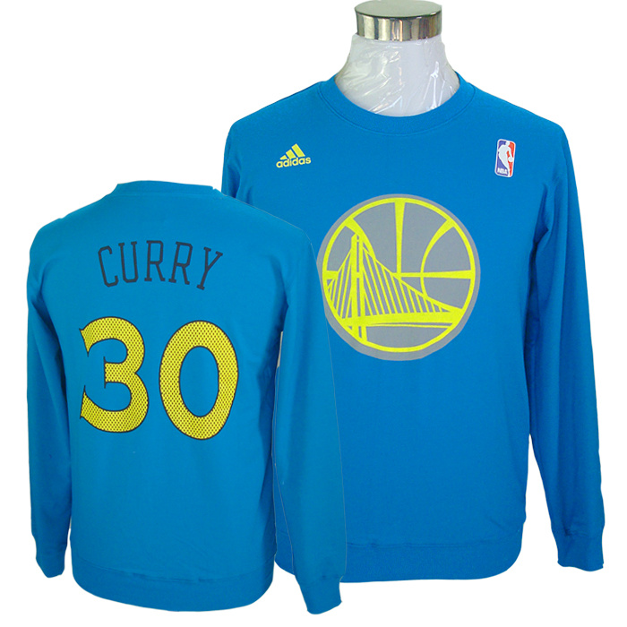 NBA Golden State Warriors #30 Curry Blue Long-Sleeve T-Shirt