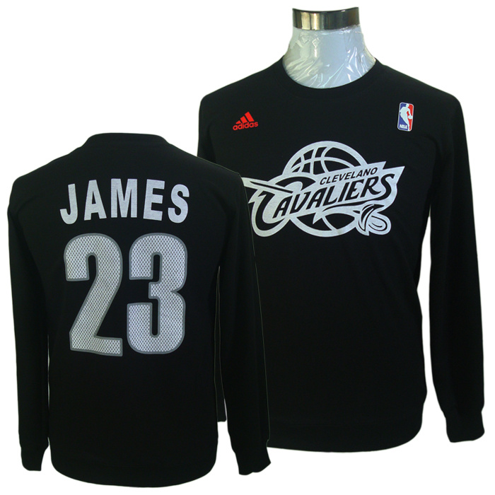 NBA Cleveland Cavaliers #23 James Black Long-Sleeve T-Shirt