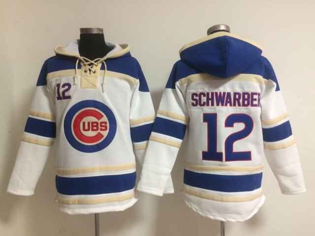 MLB Chicago Cubs #12 Schwarber White Hoodie