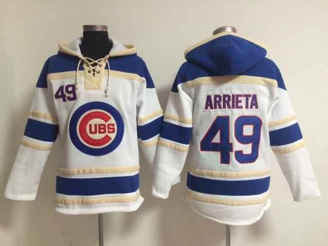 MLB Chicago Cubs #49 Arrieta White Hoodie