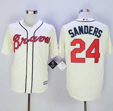 MLB Atlanta braves #24 Sanders Cream Jersey.jpeg