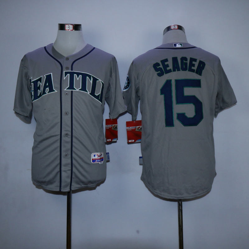 MLB Seattle Mariners #15 Seager Grey Jersey