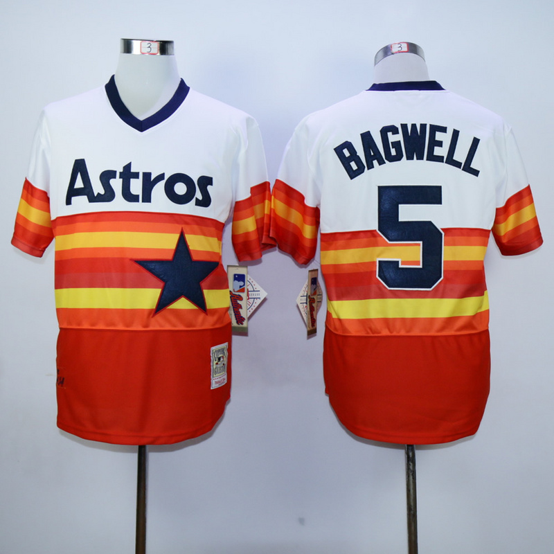 MLB Houston Astros #5 Bagwell Orange Throwback Jersey