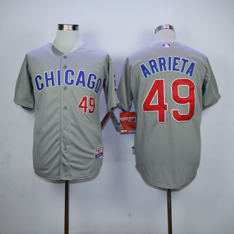 MLB Chicago cubs #49 Arrieta Grey New Jersey