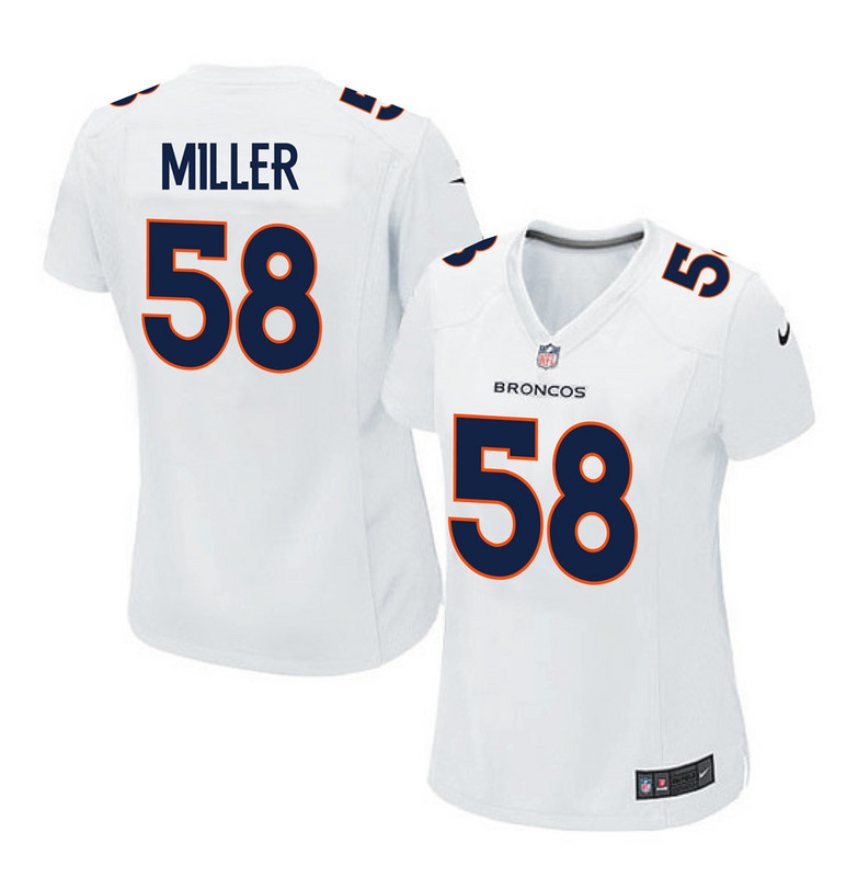 NFL Denver Broncos #58 Miller White Women Jersey