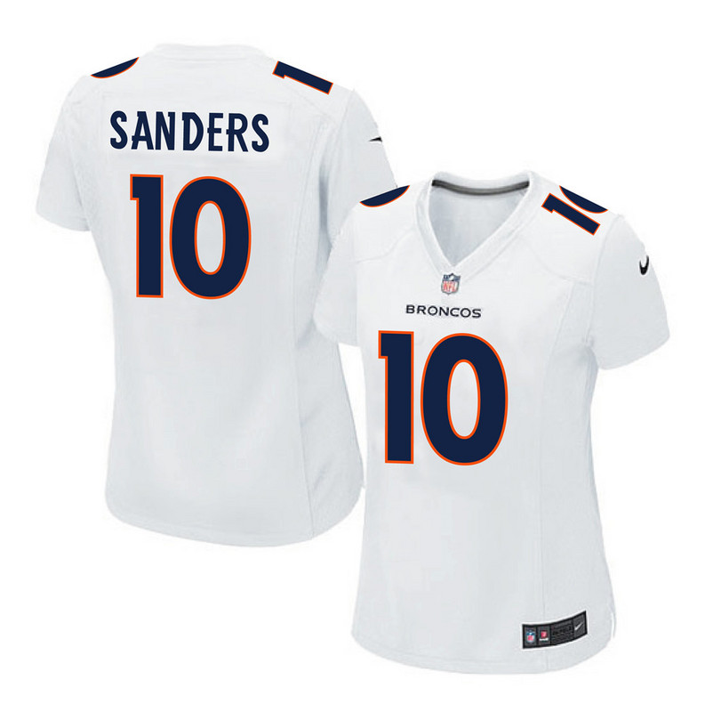 NFL Denver Broncos #10 Sanders White Women Jersey