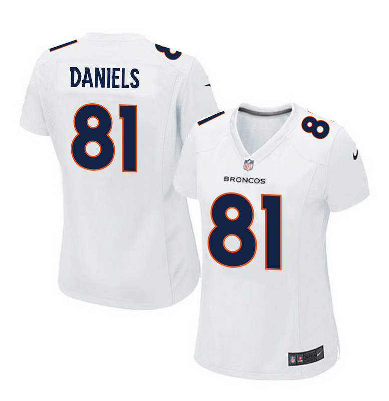 NFL Denver Broncos #81 Daniels White Women Jersey